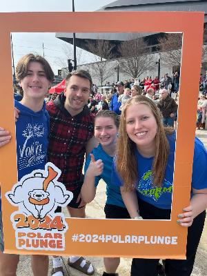 My first ever Polar Plunge w/ my older sister Anna on the right!